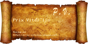 Prix Vitális névjegykártya
